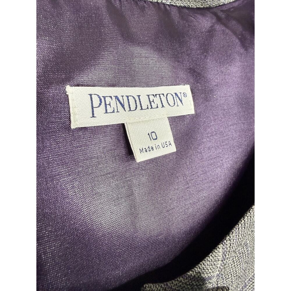 Pendleton Wool Dress Button Front Gray Plaid Made… - image 5